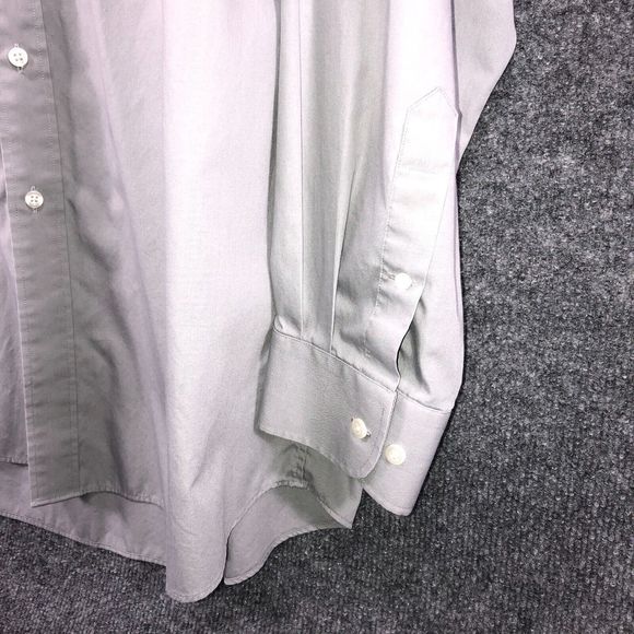 Haggar Dress Shirt Men's 18 1/2 Grey Button Down Collared Long Sleeved 34/35 - Picture 3 of 7